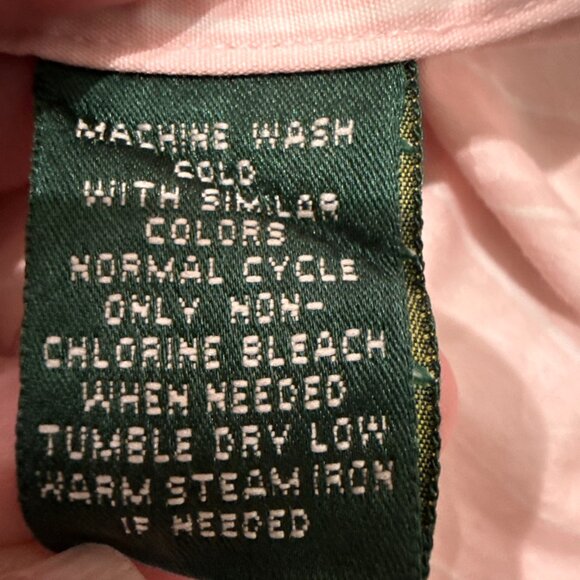 Lauren Ralph Lauren Women’s Pink Pin Stripe Pearl Button Down Collar Shirt Sz XL - Picture 6 of 12